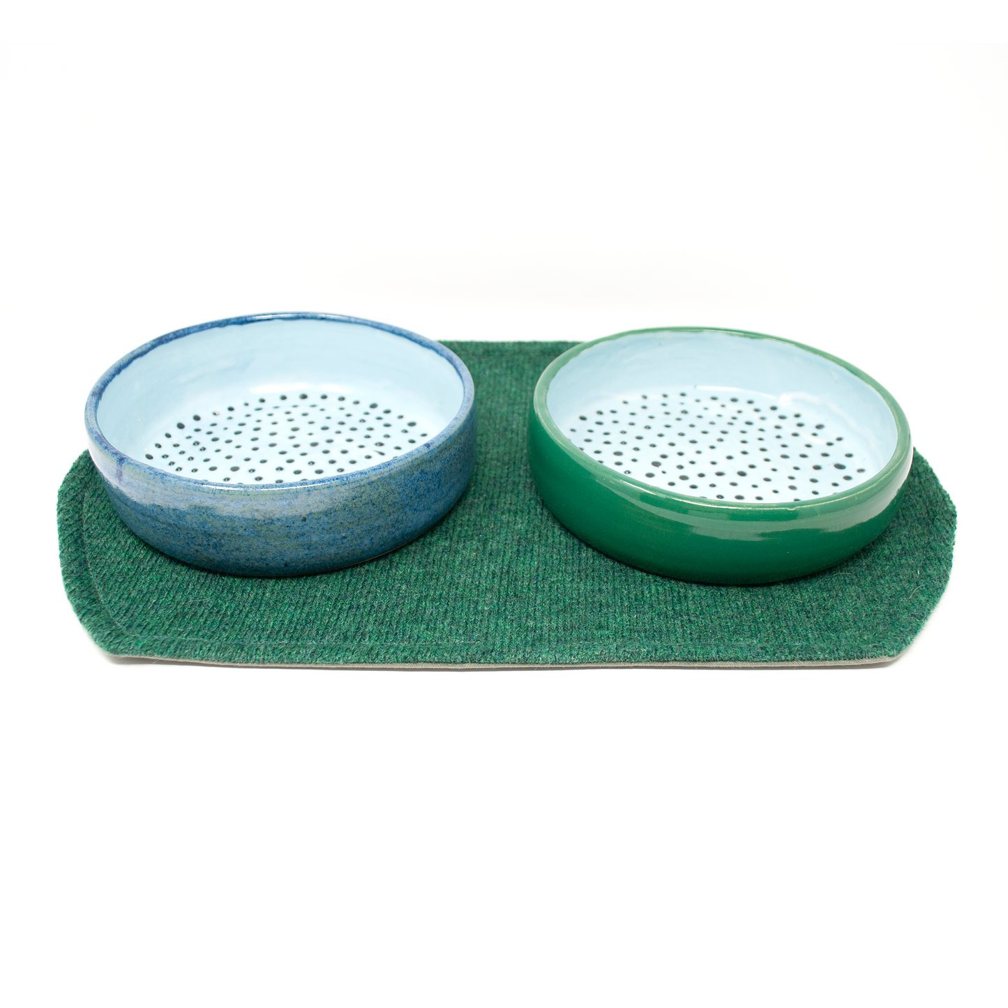 Wheel Thrown Ceramic Dog Bowl Set