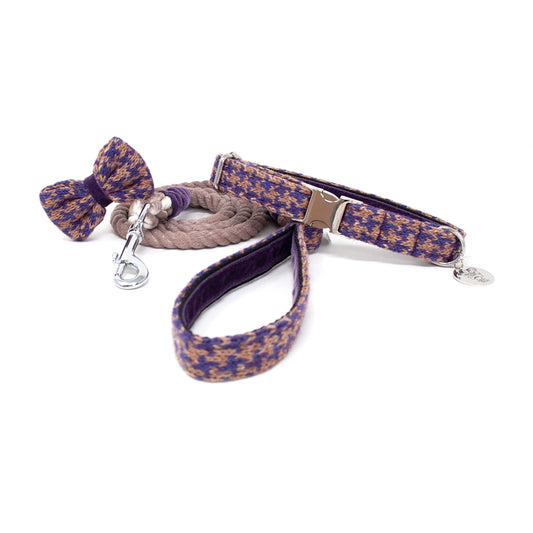 Kensington - Houndstooth Collection - Collar, Lead & Bow Tie Bundle