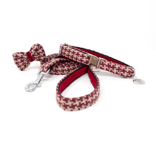 Knightsbridge - Houndstooth '25 Collection - Collar, Lead & Bow Tie Bundle
