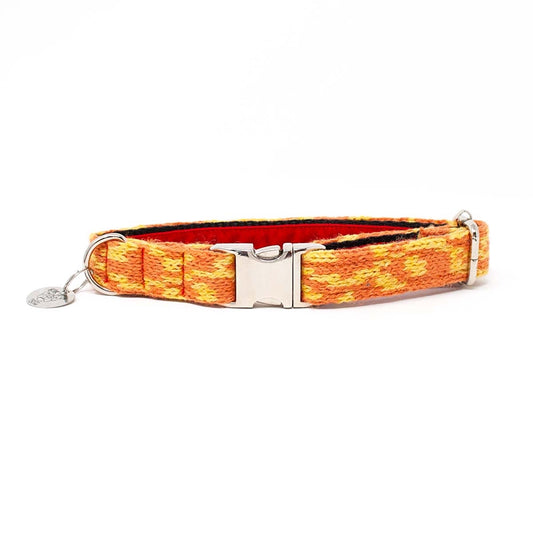 Orange & Yellow - Vine Design - Handmade Dog Collar