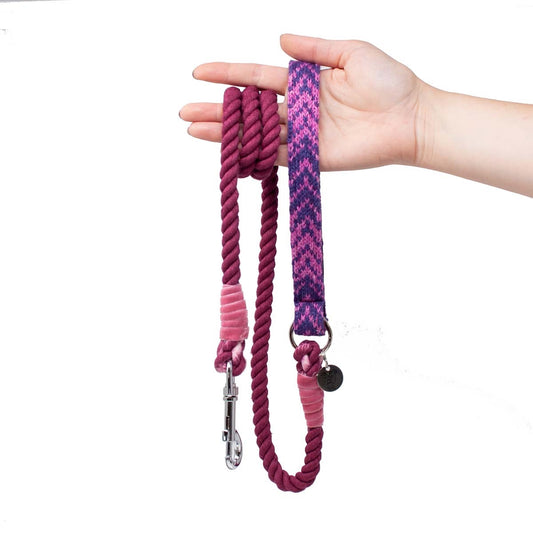 Purple & Pink - Fell Design - Rope Dog Lead