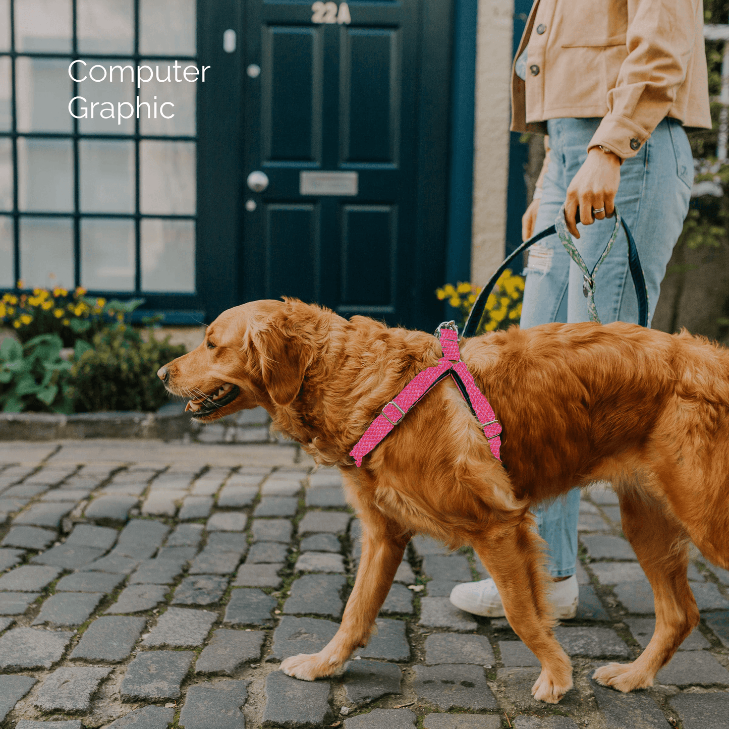 Bespoke Design: Geranium & Pink - Harris Design - Luxury Dog Harness