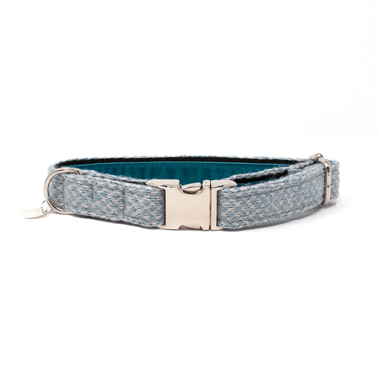 Ice Blue & Dove - Harris Design - Handmade Dog Collar