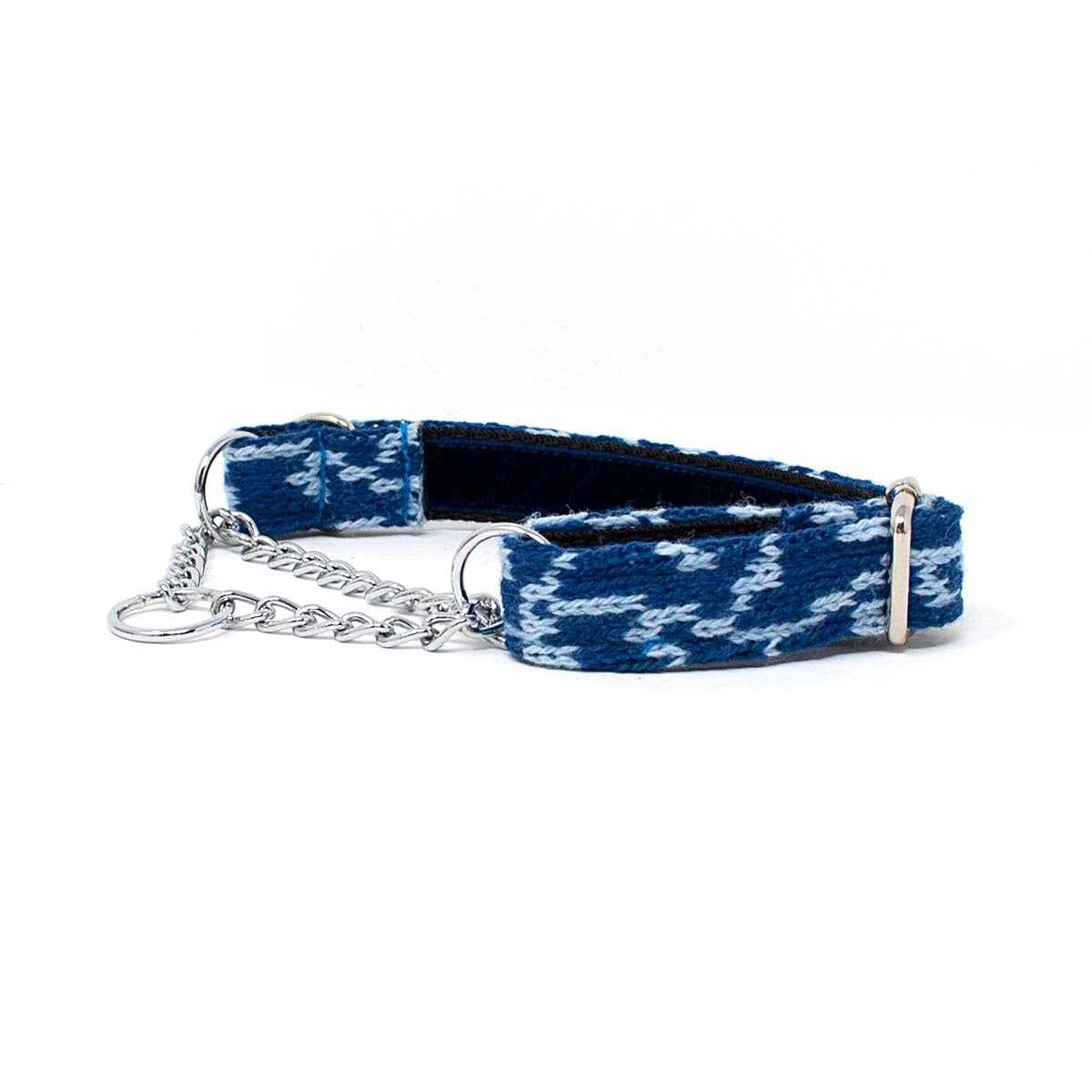Navy & Porcelain - Vine Design - Martingale Dog Collar