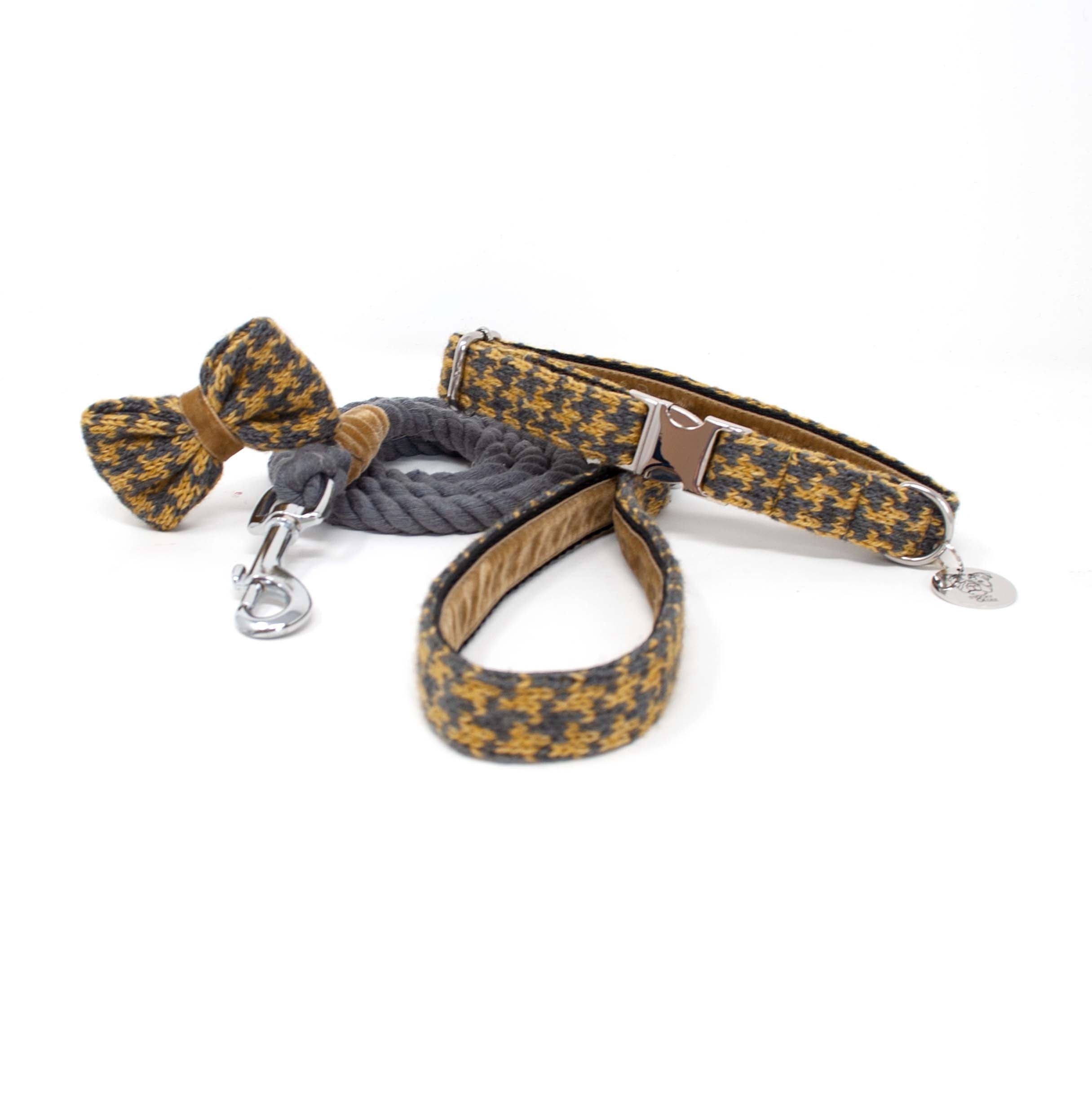 Richmond - Houndstooth '25 Collection - Collar, Lead & Bow Tie Bundle