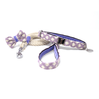 Lavender - Polkadot Collection - Collar, Lead & Bow Tie Bundle