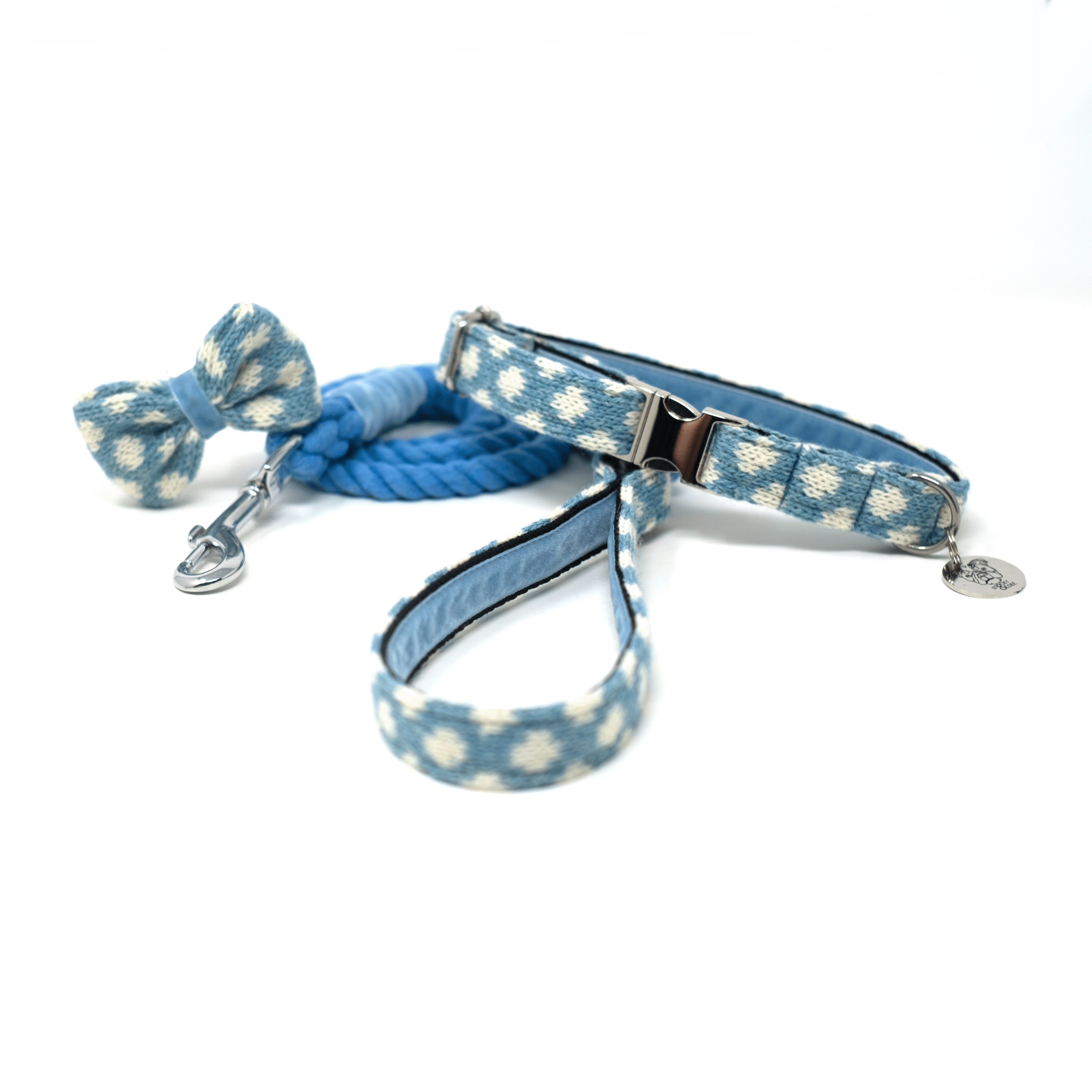 Bluebell - Polkadot Collection - Collar, Lead & Bow Tie Bundle