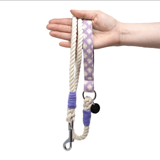 Lavender - Polkadot Collection - Rope Dog Lead
