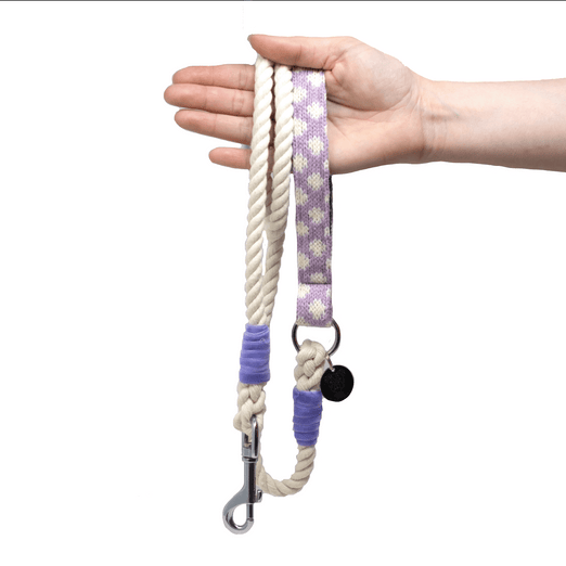 Lavender - Polkadot Collection - Rope Dog Lead