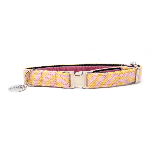 Celery & Fairy Pink - Luxury Dog Collar