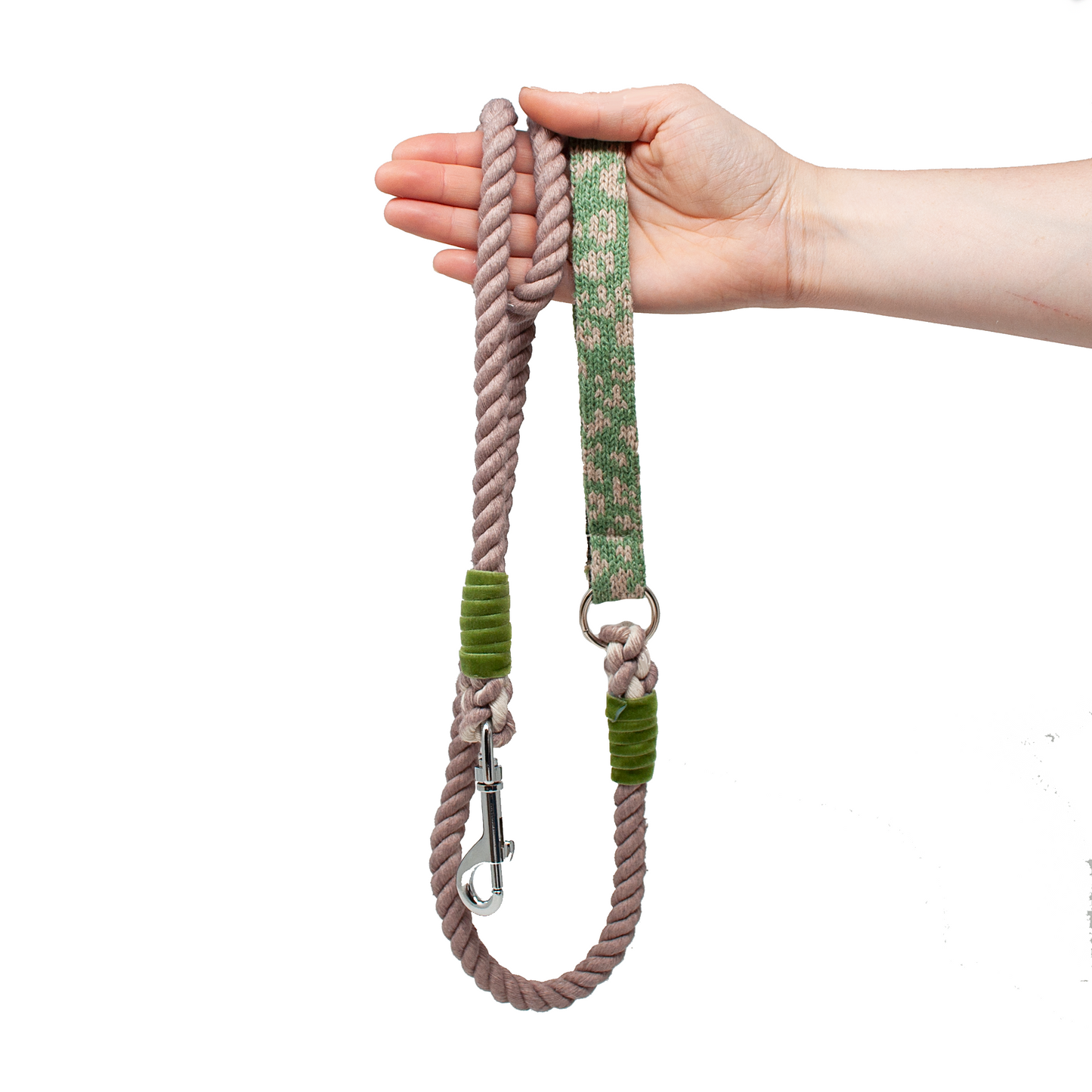 Green & tan - SS23 Collection - Rope Dog Lead
