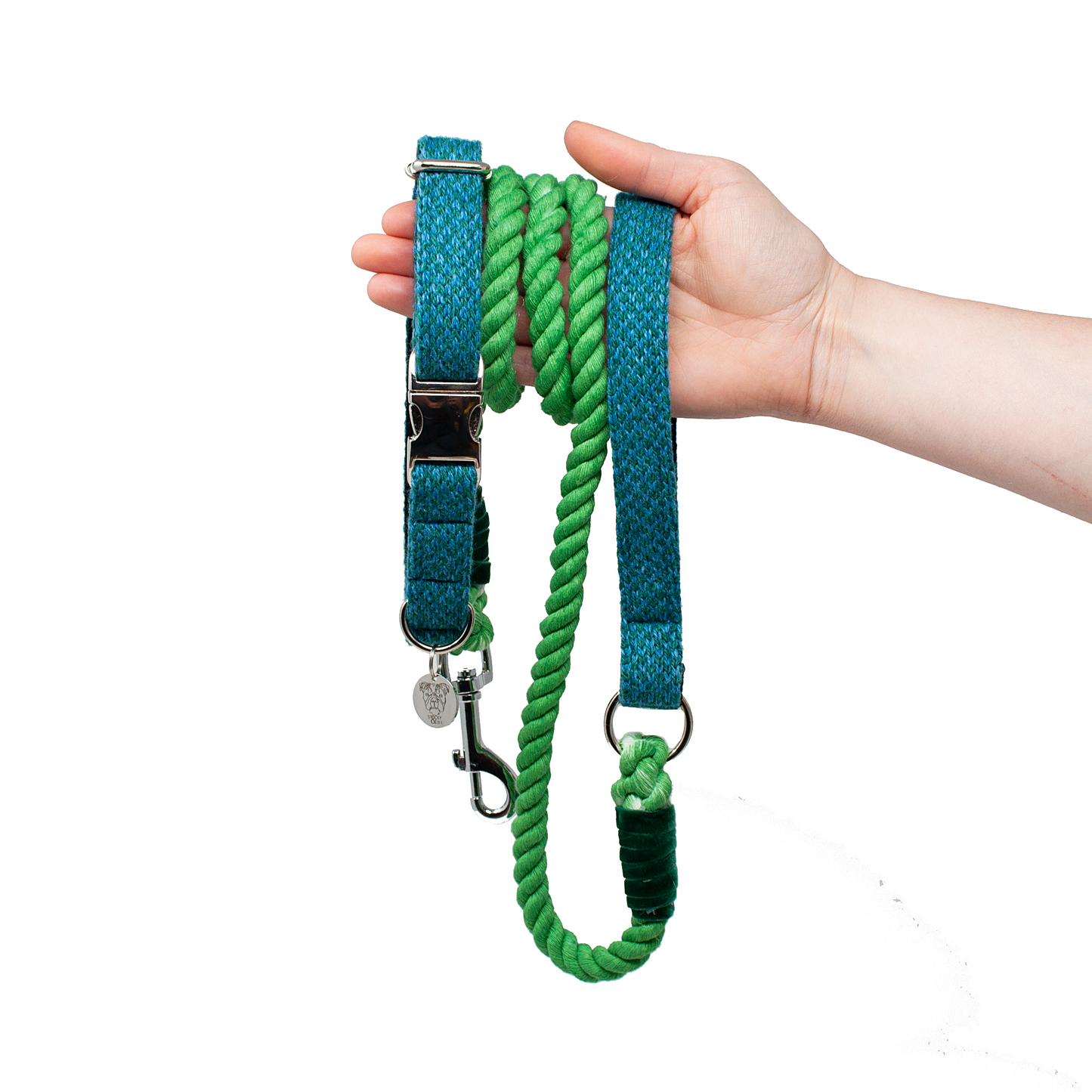 Turquoise & Sea Green - Harris Design - Collar & Rope Lead