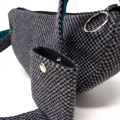 Black & Grey - Harris Design - Luxury Cross Body Bag