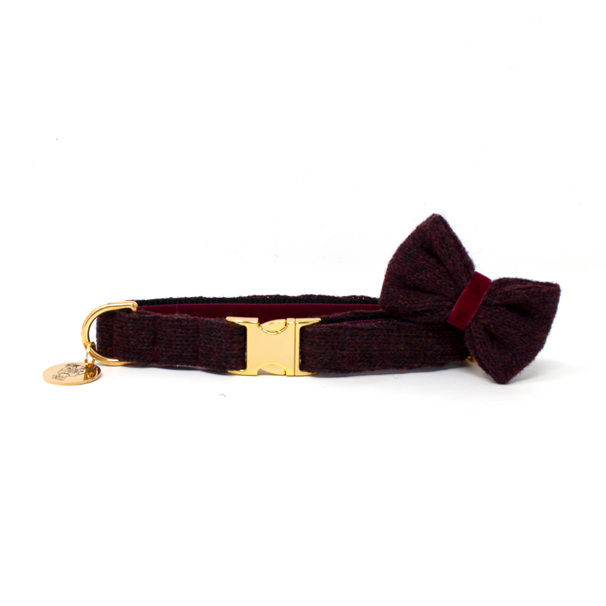 Burgundy - Debonair Collection - Luxury Dog Collar