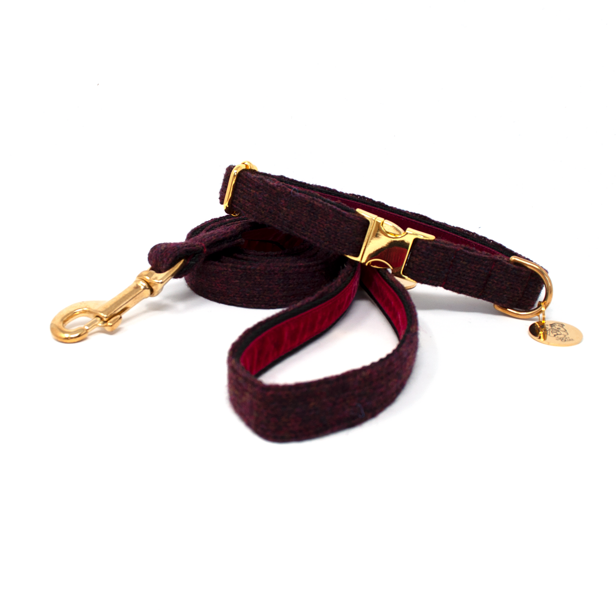 Burgundy - Debonair Collection - Luxury Dog Collar
