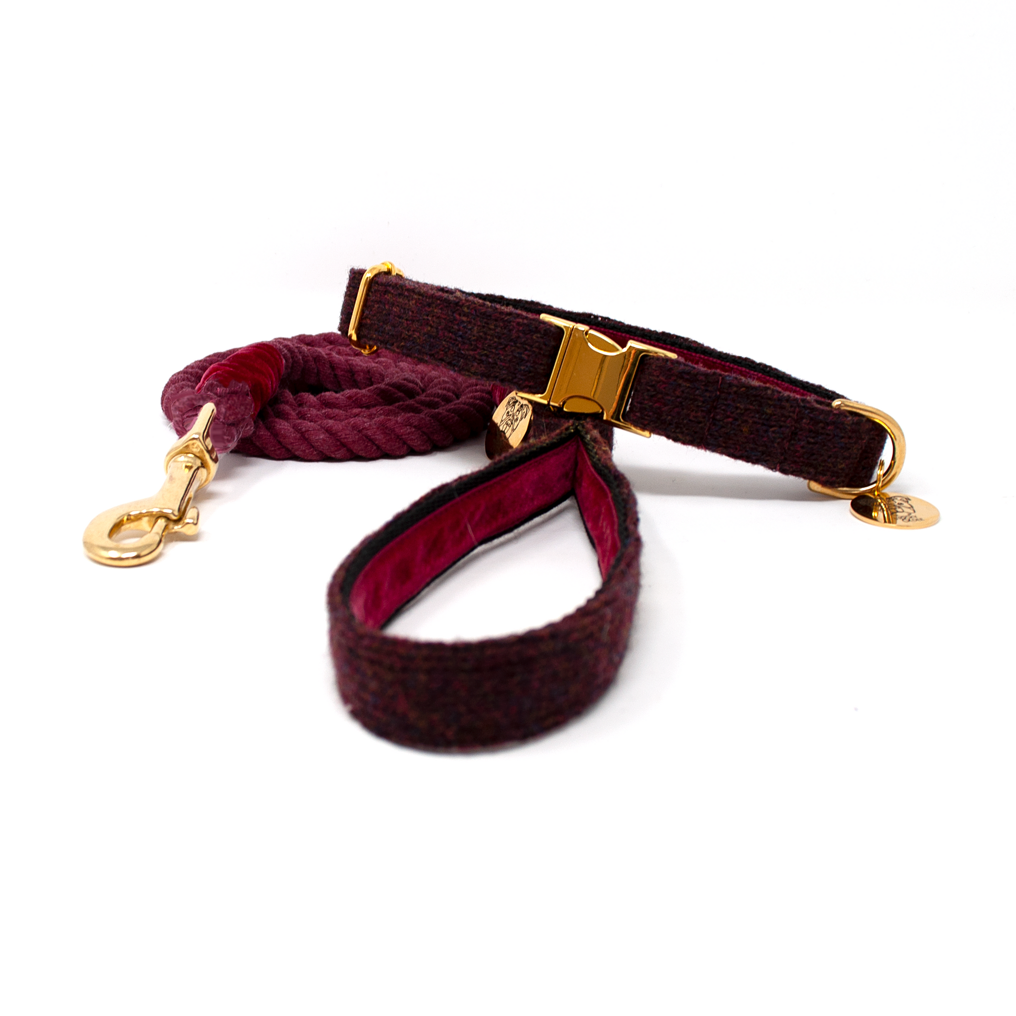 Burgundy - Debonair Collection - Luxury Dog Collar