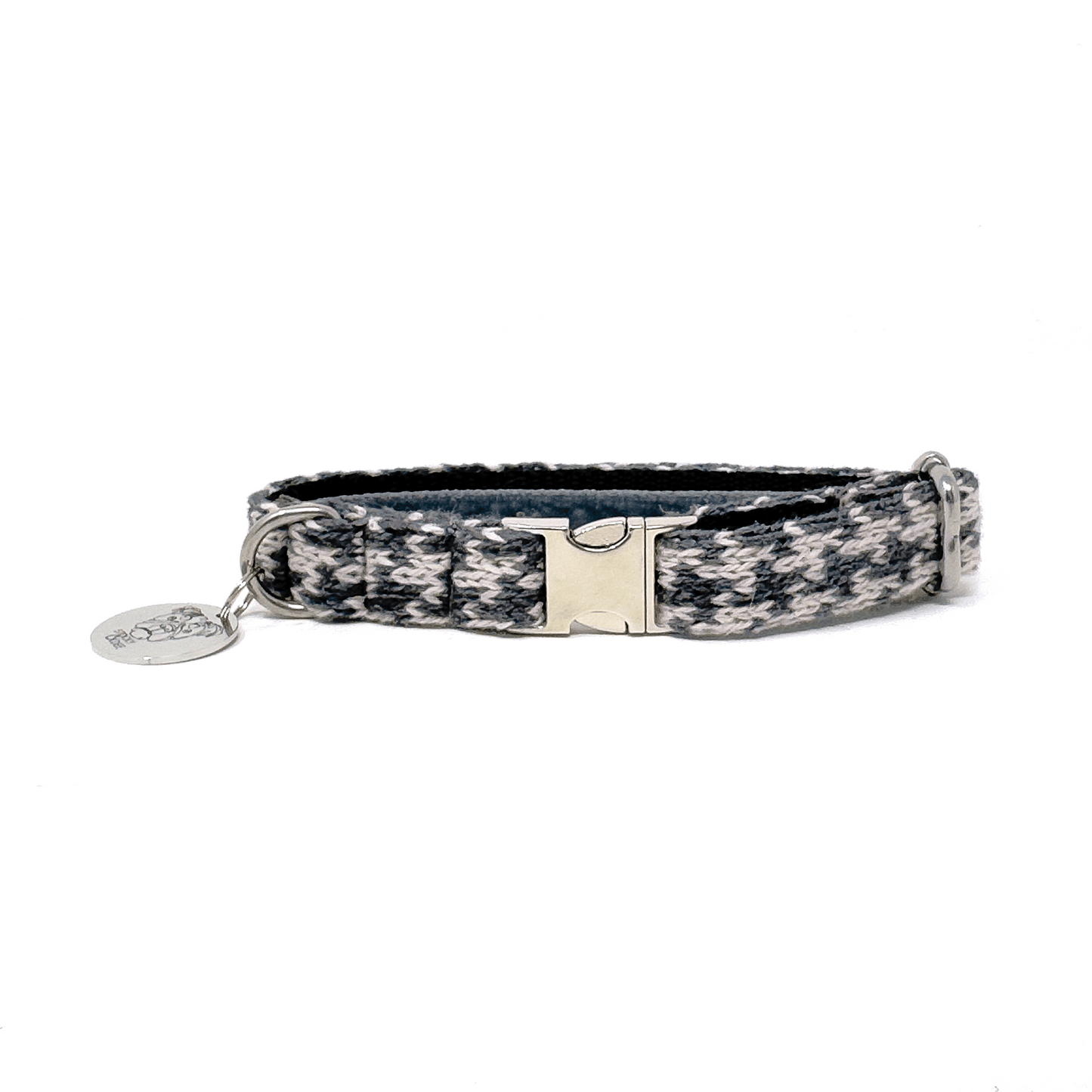 Charcoal & Dove - Houndstooth '25 Collection - Luxury Dog Collar
