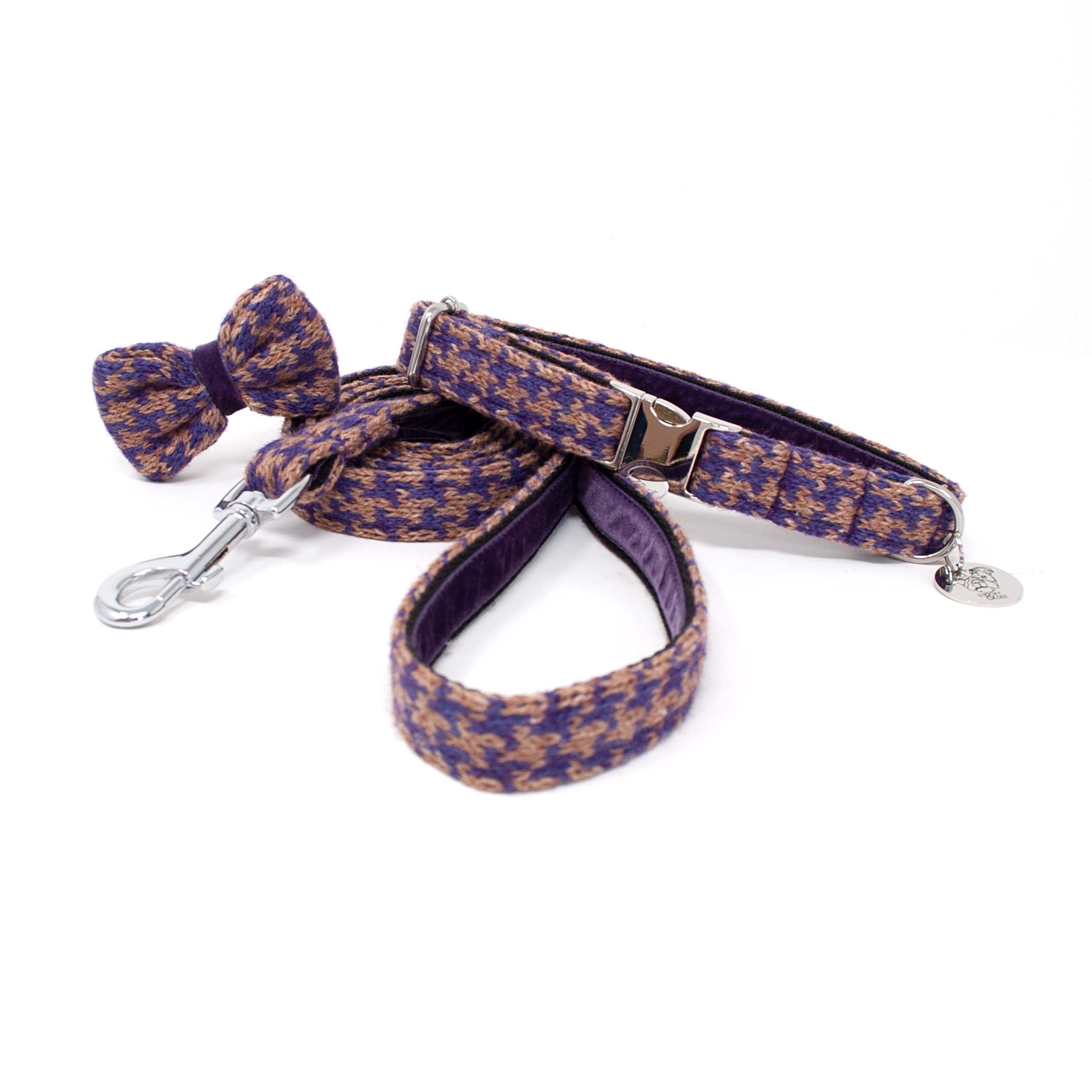 Kensington - Houndstooth '25 Collection - Collar, Lead & Bow Tie Bundle