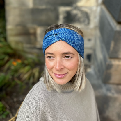 Royal Blue & Turquoise- Harris Design - Luxury Twist Knot Headband