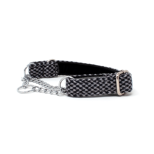 Black & Grey - Harris Design - Martingale Dog Collar