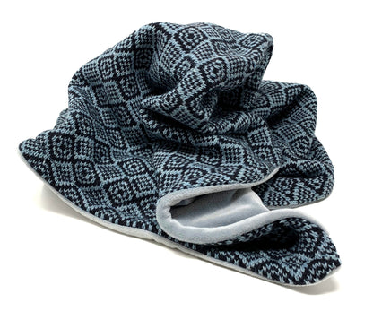 Black & Ice Blue - Barclay Design - Luxury Knitted Blanket