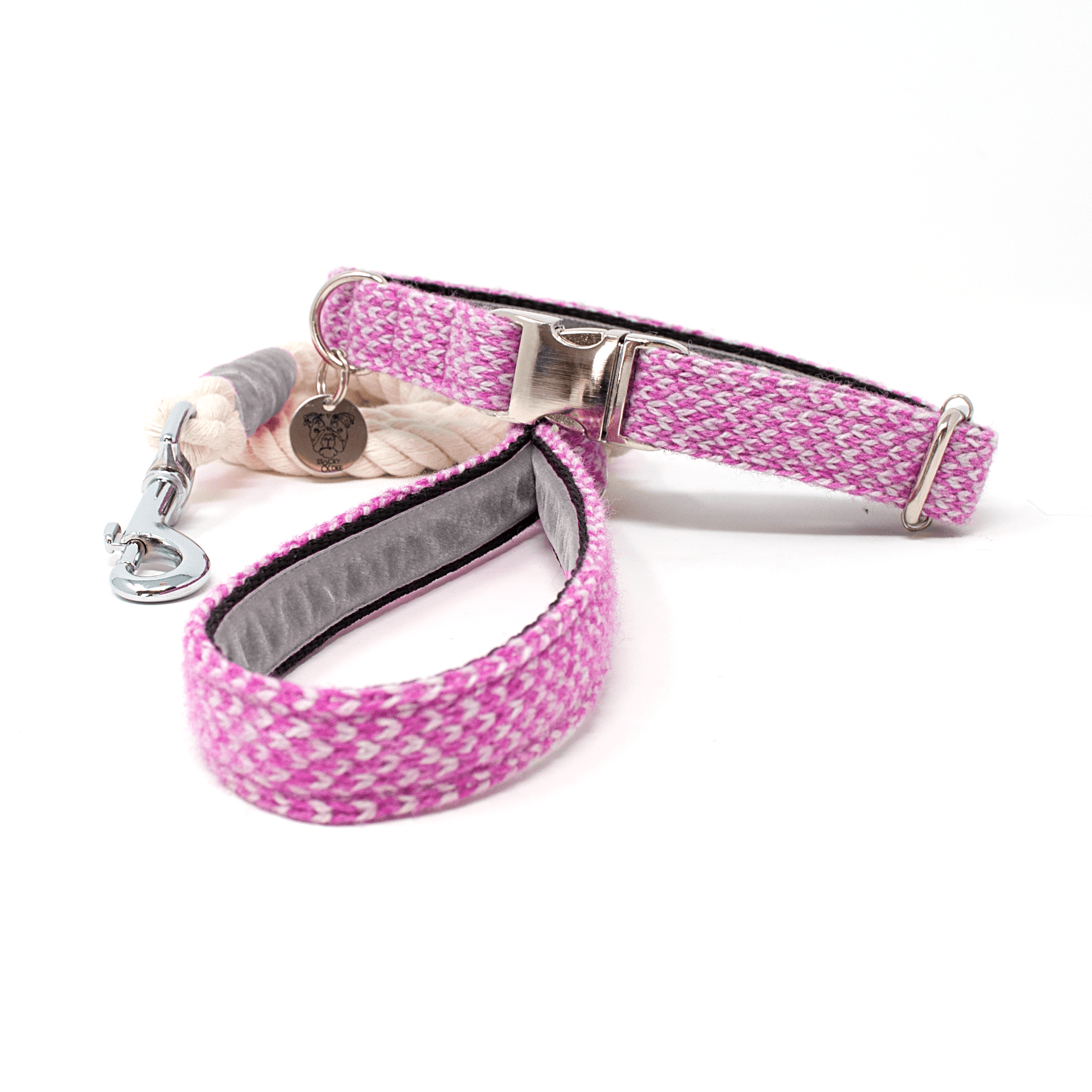 Pink & Dove - Harris Design - Handmade Dog Collar
