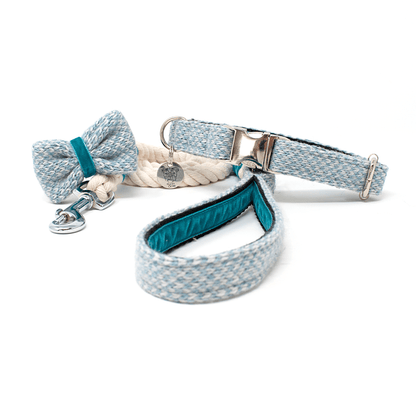 Ice Blue & Dove - Harris Design - Handmade Dog Collar