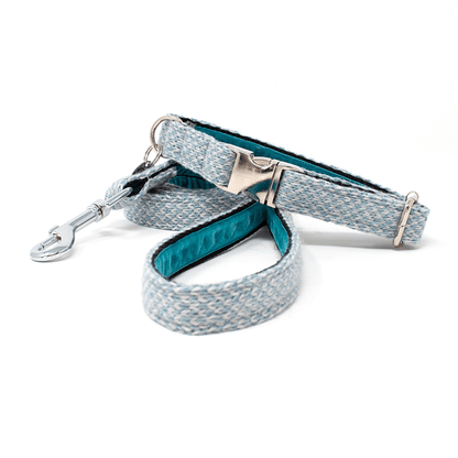 Ice Blue & Dove - Harris Design - Handmade Dog Collar