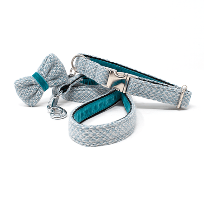 Ice Blue & Dove - Harris Design - Handmade Dog Collar