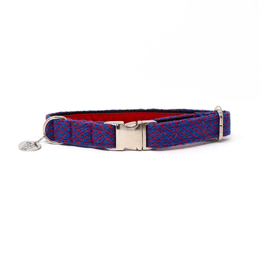 Rosehip & Navy - Harris Design - Luxury Dog Collar