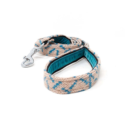 Tan & Turquoise - Dashi Design - Luxury Dog Lead