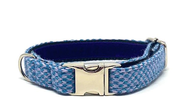 Bespoke Design: Turquoise & Lilac - Harris Design - Handmade Dog Collar