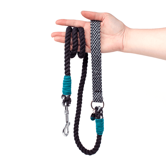 Black & Grey - Harris Design - Rope Dog Lead