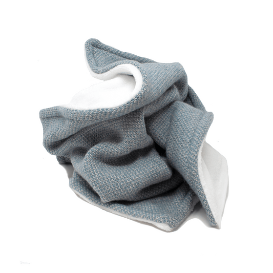 Ice Blue & Dove - Harris Design - Luxury Knitted Blanket