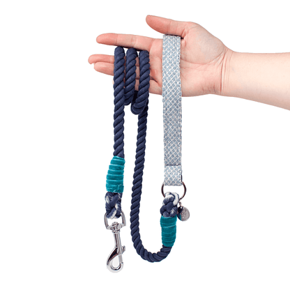 Ice Blue & Dove - Harris Design - Rope Dog Lead
