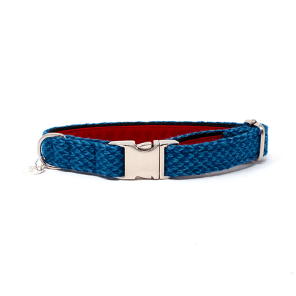 Bespoke Design: Navy & Turquoise - Harris Design - Handmade Dog Collar