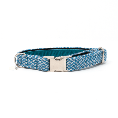 Turquoise & Dove - Harris Design - Handmade Dog Collar